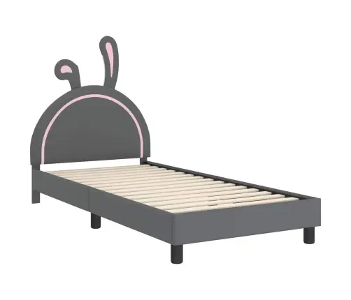 Bērnu Gultas Rāmis Ar Galvgali Gaiši Pelēks 80 X 200 Cm Pu Vidaxl