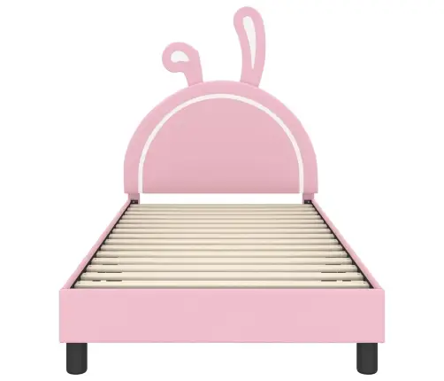 Vaikiška Lovos Konstrukcija Su Galvūgaliu Rožinė 80 X 200 Cm Pu