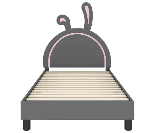 Bērnu Gultas Rāmis Ar Galvgali Gaiši Pelēks 90 X 190 Cm Pu Vidaxl