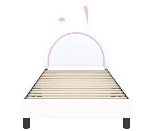 Laste Voodiraam Peatoega Peaga Valge 90 X 200 Cm Pu