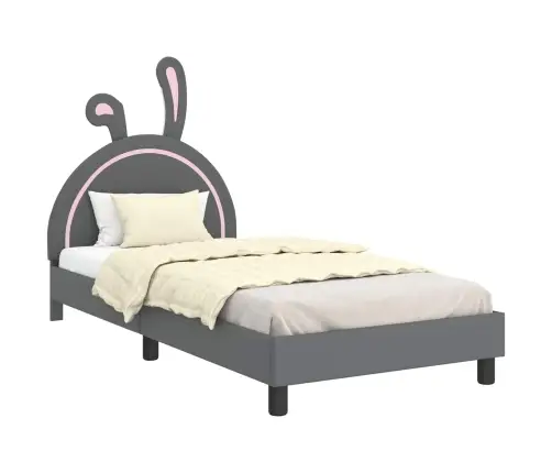 Bērnu Gultas Rāmis Ar Galvgali Gaiši Pelēks 90 X 200 Cm Pu Vidaxl