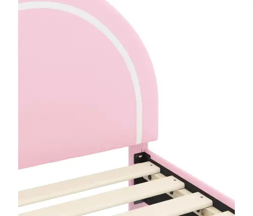 Bērnu Gultas Rāmis Ar Galvgali Rozā 90 X 200 Cm Pu Vidaxl
