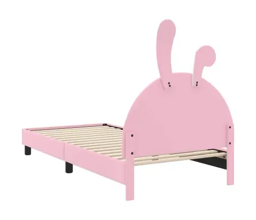 Bērnu Gultas Rāmis Ar Galvgali Rozā 90 X 200 Cm Pu Vidaxl