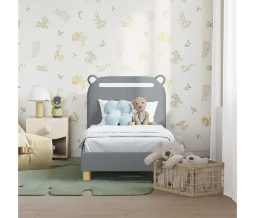 Kuni 3-Aastase Voodi Raam Koos Peatoega Helehall 70 X 140 Cm