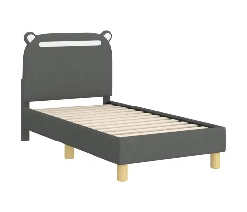 Bērnu Gultas Rāmis Ar Galvgali Tumši Pelēks 70 X 140 Cm Audums Vidaxl