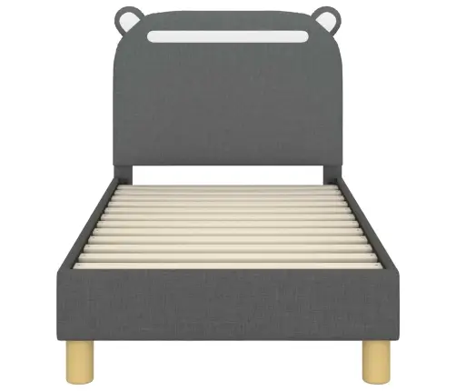 Bērnu Gultas Rāmis Ar Galvgali Tumši Pelēks 70 X 140 Cm Audums Vidaxl