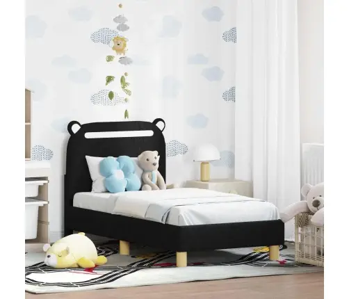Vaikiška Lovo Rėmas Su Galvūgaliu Juoda 70 X 140 Cm Audinys