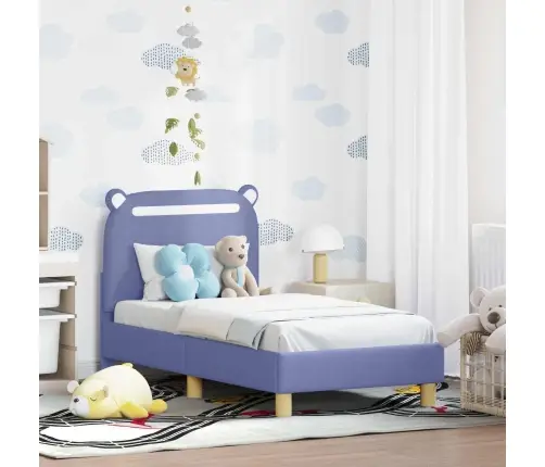 Bērnu Gultas Rāmis Ar Galvgali Džinsu Zils 70 X 140 Cm Audums Vidaxl