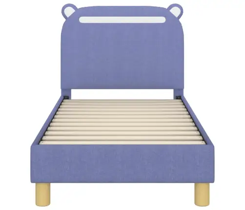 Bērnu Gultas Rāmis Ar Galvgali Džinsu Zils 70 X 140 Cm Audums Vidaxl