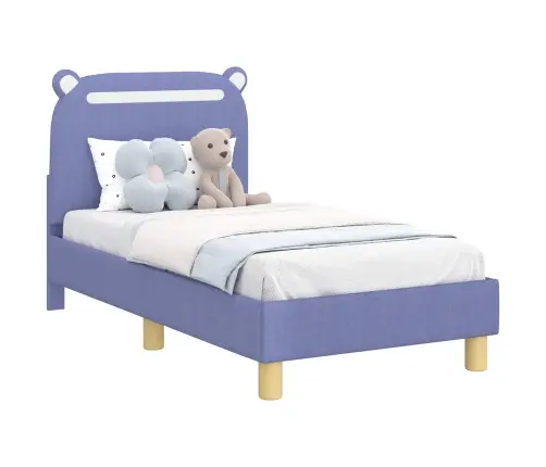 Bērnu Gultas Rāmis Ar Galvgali Džinsu Zils 70 X 140 Cm Audums Vidaxl