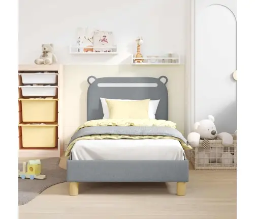 Laste Voodiraam Peatoega Peaga Helehall 80 X 160 Cm Kangas