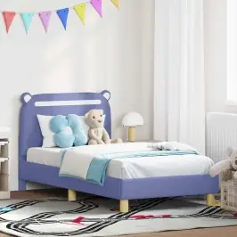 Bērnu Gultas Rāmis Ar Galvgali Džinsu Zils 80 X 160 Cm Audums Vidaxl