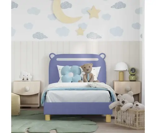 Vaikiška Lovos Konstrukcija Su Galvūgaliu Džinsinės Mėlynos