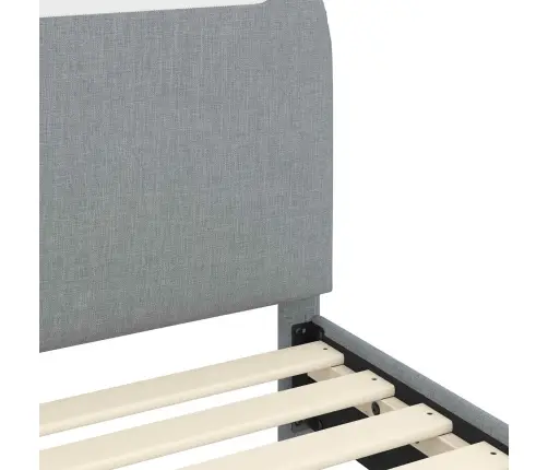 Bērnu Gultas Rāmis Ar Galvgali Gaiši Pelēks 80 X 200 Cm Audums Vidaxl