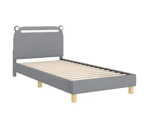 Bērnu Gultas Rāmis Ar Galvgali Gaiši Pelēks 80 X 200 Cm Audums Vidaxl