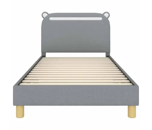 Bērnu Gultas Rāmis Ar Galvgali Gaiši Pelēks 80 X 200 Cm Audums Vidaxl