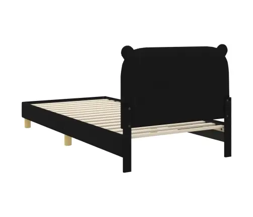 Bērnu Gultas Rāmis Ar Galvgali Melna 80 X 200 Cm Audums Vidaxl