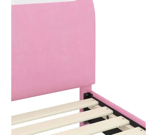 Laste Voodiraam Peatoega Peaga Roosa 80 X 200 Cm Kangas