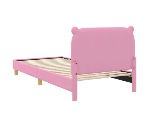 Laste Voodiraam Peatoega Peaga Roosa 80 X 200 Cm Kangas