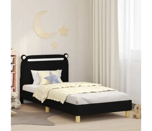 Vaikiška Lovos Konstrukcija Su Galvūgaliu Juoda 90 X 190 Cm