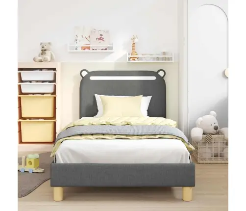 Laste Voodiraam Peatoega Peaga Tumehall 90 X 200 Cm Kangas