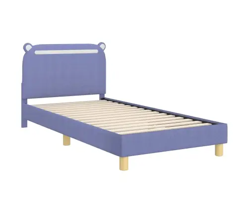 Laste Voodiraam Peatoega Peaga Jeans Sinine 90 X 200 Cm Kangas