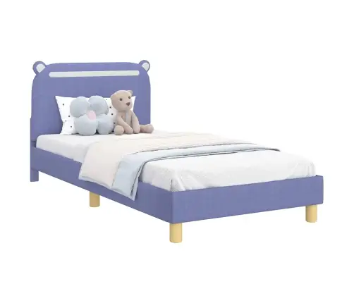 Laste Voodiraam Peatoega Peaga Jeans Sinine 90 X 200 Cm Kangas