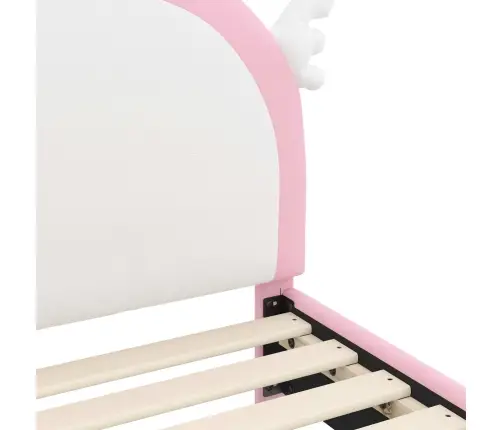 Bērnu Gultas Rāmis Ar Galvgali Rozā 70 X 140 Cm Pu Vidaxl
