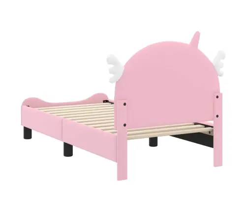 Bērnu Gultas Rāmis Ar Galvgali Rozā 70 X 140 Cm Pu Vidaxl