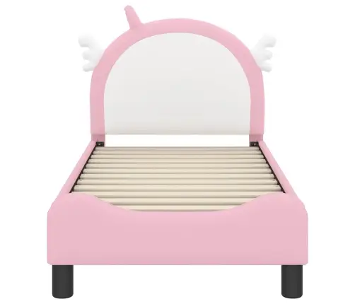 Bērnu Gultas Rāmis Ar Galvgali Rozā 70 X 140 Cm Pu Vidaxl