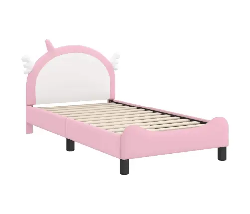 Vaikiška Lovos Konstrukcija Su Galvūgaliu Rožinė 80 X 160 Cm Pu