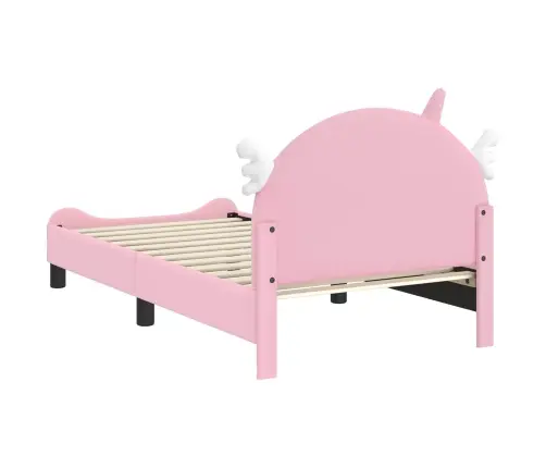 Vaikiška Lovos Konstrukcija Su Galvūgaliu Rožinė 80 X 160 Cm Pu