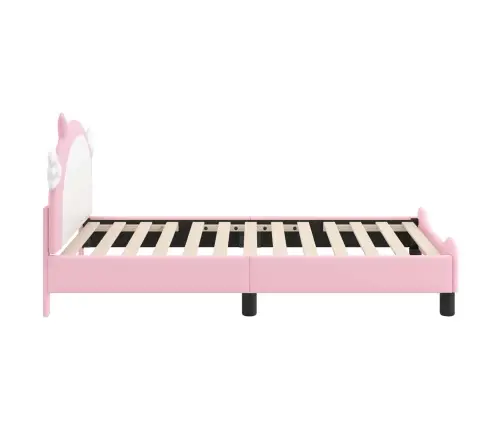 Vaikiška Lovos Konstrukcija Su Galvūgaliu Rožinė 80 X 160 Cm Pu
