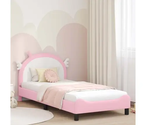 Vaikiška Lovos Konstrukcija Su Galvūgaliu Rožinė 80 X 200 Cm Pu