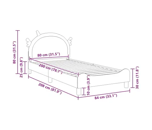 Vaikiška Lovos Konstrukcija Su Galvūgaliu Rožinė 80 X 200 Cm Pu