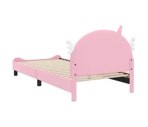 Vaikiška Lovos Konstrukcija Su Galvūgaliu Rožinė 90 X 190 Cm Pu