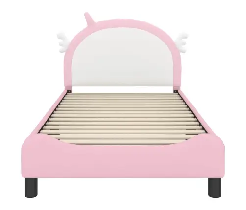 Vaikiška Lovos Konstrukcija Su Galvūgaliu Rožinė 90 X 190 Cm Pu