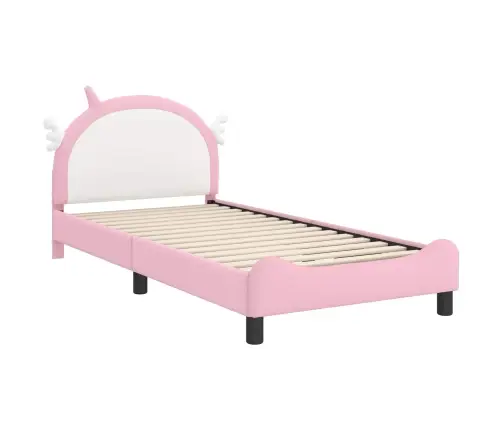 Vaikiška Lovos Konstrukcija Su Galvūgaliu Rožinė 90 X 200 Cm Pu