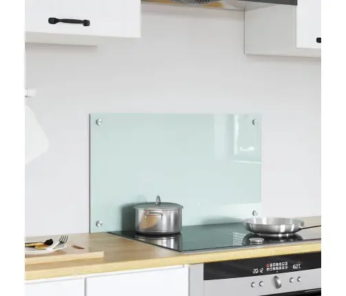 Virtuves Aizsargpanelis Balts 70 X 40 X 0.8 Cm Rūdīts Stikls Vidaxl