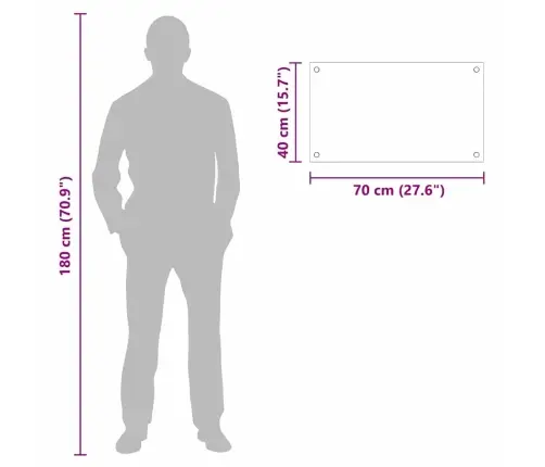 Virtuves Aizsargpanelis Balts 70 X 40 X 0.8 Cm Rūdīts Stikls Vidaxl