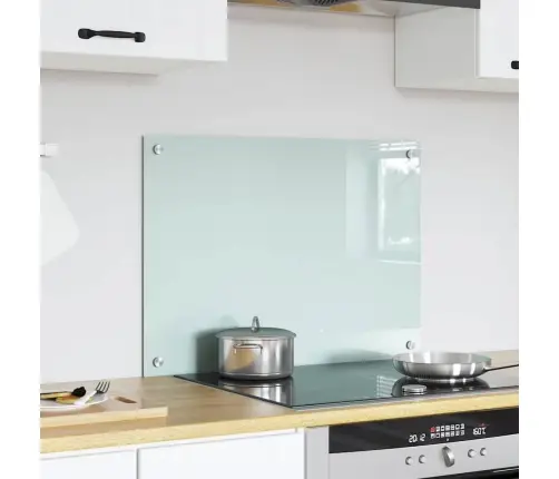 Virtuvės Užpakalinė Plokštė Balta 70 X 50 Cm Grūdintas Stiklas