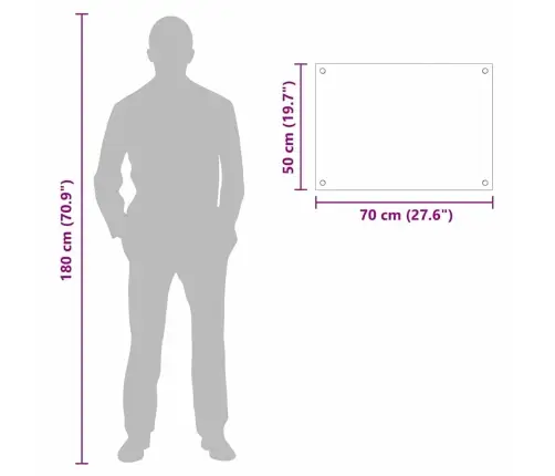 Virtuvės Užpakalinė Plokštė Balta 70 X 50 Cm Grūdintas Stiklas