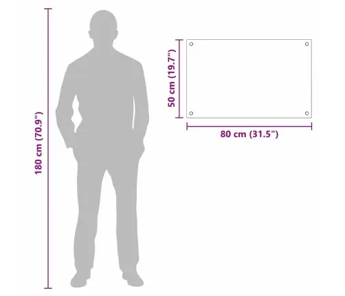 Virtuves Aizsargpanelis Balts 80 X 50 X 0.8 Cm Rūdīts Stikls Vidaxl