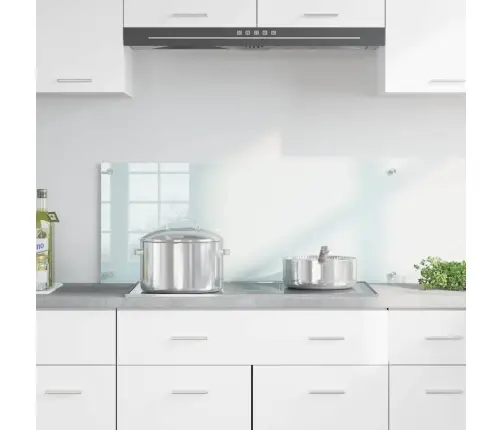 Virtuves Aizsargpanelis Balts 100 X 40 X 0.8 Cm Rūdīts Stikls Vidaxl