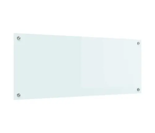 Virtuves Aizsargpanelis Balts 100 X 40 X 0.8 Cm Rūdīts Stikls Vidaxl