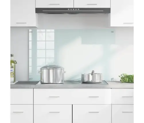 Virtuves Aizsargpanelis Balts 100 X 60 X 0.8 Cm Rūdīts Stikls Vidaxl