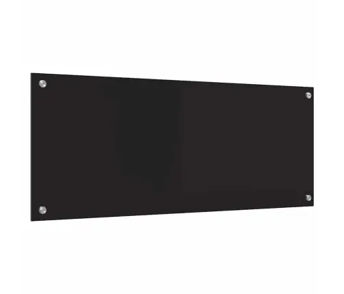 Virtuves Aizsargpanelis Melna 100 X 40 X 0.8 Cm Rūdīts Stikls Vidaxl