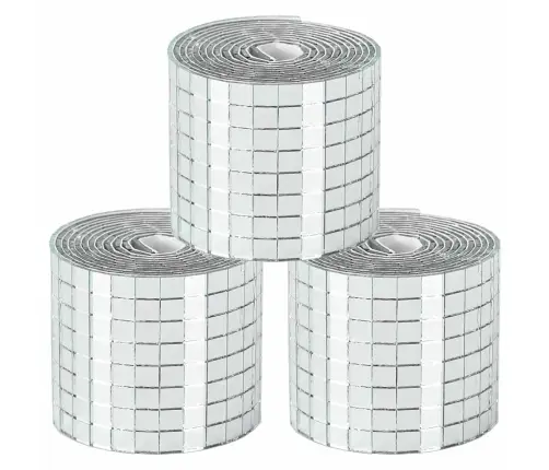 Spoguļu Mozaīkas Flīze 3 Pcs Sudraba 100 X 4 Cm Stikls Vidaxl