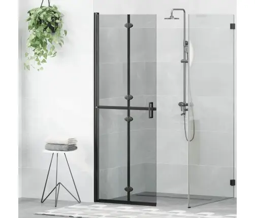 Ieejoša Dušas Siena Cits Melna Un Tumši Caurspīdīga 70 X 190 Cm Vidaxl