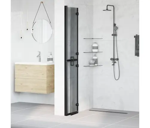 Ieejoša Dušas Siena Cits Melna Un Tumši Caurspīdīga 70 X 190 Cm Vidaxl